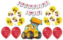 Sada balónov Stavebné rýpadlo narodeniny + meno