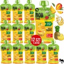 BOBSNAIL MUS smoothie bez CUKRU TROPICKÉ MANGO BANÁN ANANÁS 120Gx12 1,4KG