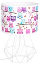 Detský nočný stolík a stolná lampa, sovy, E27