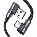 UZELNÝ KÁBEL USB-A NA USB C UHOL 90 STUPŇOV QC 3.0 PD 3A BRAIDED 3M