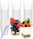POHÁRKY NÁDOBY PYRAMÍDA DEZERT NA Fingerfood 150ml 24 ks + LYŽIČKY 50 ks