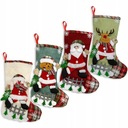 SET 4x 3D ozdobné vianočné ponožky 20x30cm