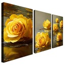 Nástenné obrazy 120x60 triptych ruža na plátne