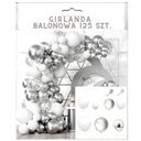 Balónová girlanda balóny na krst, sväté prijímanie, svadbu, biele, strieborné, sada 125 ks