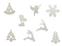 Okenná dekorácia snehové vločky vianočný stromček 10ks
