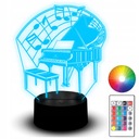Socha LED Night Light 3D gravírovanie klavír klavírny hudobný nástroj
