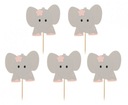 Dekoračné zberačky Ružový slon babyshower 10 ks