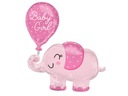 Fóliový balón Baby Girl Elephant pink Baby shower