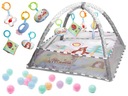 Edukačná podložka s oblúkmi Playpen Pool s loptičkami, šedá