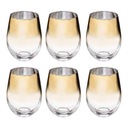 GLASS zlatý pohár 540 ml SET 6 ks ARYA