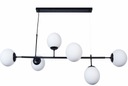 STROPNÉ ZÁVESNÉ LAMPY, ČIERNY LED GUĽOVÝ LUSTER