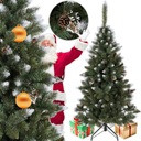 UMELÝ VIANOČNÝ STROMČEK DIAMANTOVÁ BOROVICA PREMIUM 220 CM KOVOVÝ STOJAN POD SNEHOM