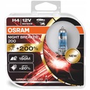 OSRAM NIGHT BREAKER ŽIAROVKY +200% H4 12V DUOBOX ZRKADLO CHROM.