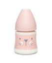 Suavinex Bottle Kitten ružová 150 ml Hyggie Baby 0