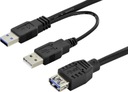 Predlžovací kábel USB 3.0 2xAM kábel - dátový + napájací