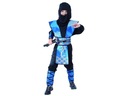 Kostým ninja modrý karnevalový kostým - 120/130 cm