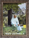 OBRAZ 80x60 PÁPEŽ SV. JÁN PAVOL II ZLATÝ RÁM