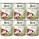 BRIT PATÉ & MEAT krmivo pre psov s kačicou 6x800g