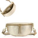 Malá zlatá crossbody kabelka z talianskej kože
