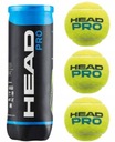 Tenisové loptičky HEAD Pro, 3 ks.