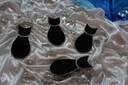 SET 5 ks Čierna vitrážová mačka Tiffany