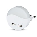 Nočná lampa pre LED zásuvku s USB V-TAC SAMSUNG CHIP Okrúhla VT-84-RD