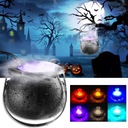 Halloweensky generátor hmly RGB LED čarodejnícky kotlík