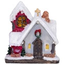 Osvetlená miniatúrna figúrka vianočného domčeka