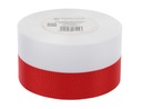 Satin stuha stuha biela a červená vlajka pre dekoráciu 50 mm 22 MB