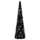 Skladací umelý vianočný stromček, čierny, 150 cm, PET