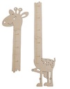 Drevená tabuľka výšky s názvom žirafa