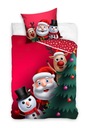 Vianočné obliečky pre deti 160x200 Rudolph Santa Claus vianočný stromček ako darček
