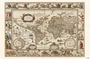 Plagát Starožitná mapa sveta na stenu 61x91,5 cm