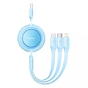 USB kábel Baseus Bright Mirror 2 3v1, micro USB / Lightning / USB-C, plochý