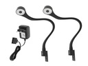 LED nočná lampa na posteľ do spálne, ohybná, čierna, skrutkovacia, 2x FLEXI R USB
