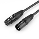 Audio predlžovací kábel pre XLR mikrofón, 3m, čierny
