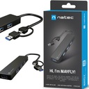 USB-C 3.0 HUB NATEC MAYFLY 4-PORTY + USB-A ADAPTÉR