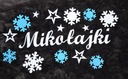 Zimný nápis Mikuláš, výzdoba okien, tabule, škola