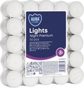 TEALIGHTY Neparfumované sviečky HEATER TEALIGHT 8H BISPOL 50 KS