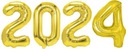 Čísla Zlaté fóliové balóny 2024 70 cm Silvester
