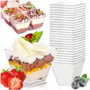 Nádoby na dezerty, poháre, 120 ml nádoby, plastové mini poháre x25