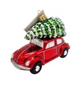 SKLENENÉ ČELO VIANOČNÉ AUTO VW vianočný stromček