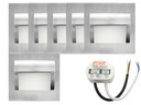 Sada LED halogénových 6x schodiskových lámp + zdroj