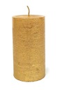 RUSTIKÁLNY VALEC NA SVIEČKU KOVOVÝ 70x120 mm ZLATÝ