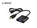 SAVIO CL-23/B HDMI-VGA adaptér so zvukom