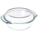 Žiaruvzdorný sklenený tanier, okrúhly pekáč, veľkosť 2,4
