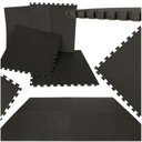 Penová puzzle podložka pre deti, čierna, 60x60, 4 diely na hranie