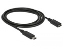 DELOCK USB predlžovací kábel CM-CF 3.1 1,5m čierny