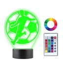 3D LED nočná lampa MENO HRÁČA LOPU FUTBAL Gravírovanie