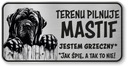 Pozor pes Mastiff znamenie vtipné